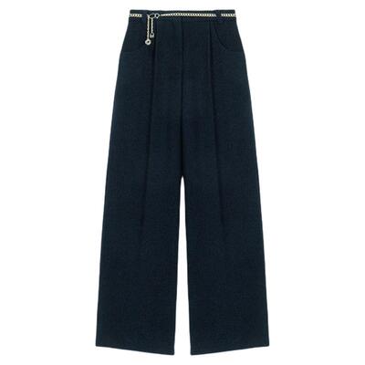 Maje法式粗花呢链式腰带装饰长裤