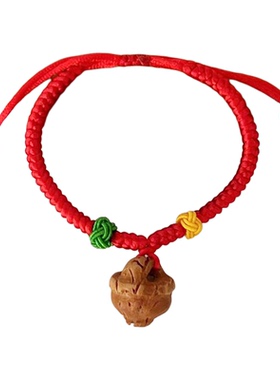 手工编织五彩绳桃篮猪惊骨手链