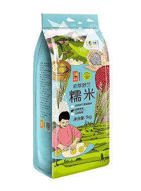 中粮初萃东北糯米粽子米1kg真空