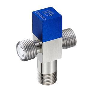 潜水艇一进二出马桶角阀专用止回单向止水阀家用精铜三角阀一分二