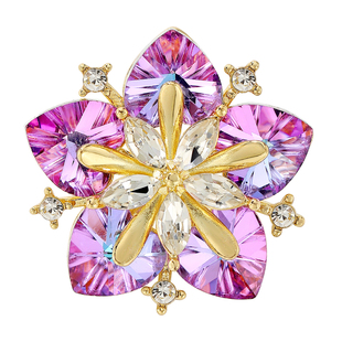洛世奇水晶幻彩变色水晶百合花胸针女款高档轻奢西装毛衣配饰别针