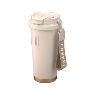 hoomey保温杯陶瓷内胆咖啡杯女生高颜值吸管水杯2025新款随行杯子