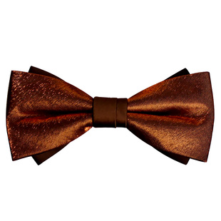 领结婚礼男焦糖色棕色高级感闪亮拼色新郎伴郎团纯手工bowtie领花