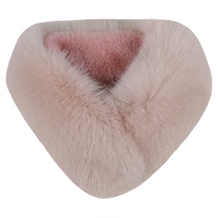 狐狸毛围巾女冬季双面保暖简约气质百搭仿皮草兔毛领毛球毛绒围脖