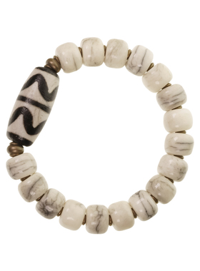 曲尾花原创设计牛骨珠子文玩手串