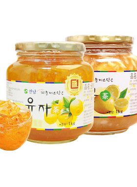 全南韩国柚子茶冲饮蜂蜜1kg*2罐