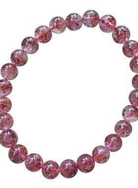 天然云母片草莓长石手链金赤铁矿