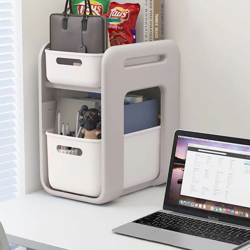 小推车置物架办公室学生放书包桌下收纳办公桌收纳书架架工位柜架