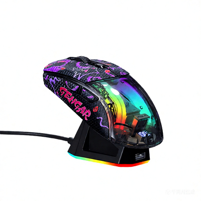 狼蛛SC630pro三模电竞鼠标无线游戏动漫透明办公静音宏编程磁吸充