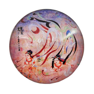敦煌冰箱贴磨边莫高窟壁画创意家居装饰品水晶玻璃磁性贴五个包邮