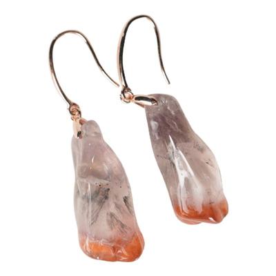 天然荆棘玫瑰极光银饰耳坠耳环女