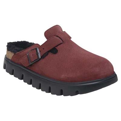 BIRKENSTOCK绒面革厚底毛毛鞋