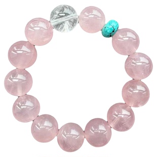 曦光里【接好运】好运/情感 天然绿松石 天然粉水晶手串新年礼物