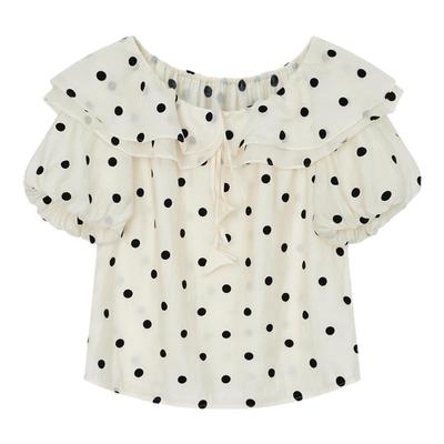 飘蕾法式气质荷叶边衬衫女