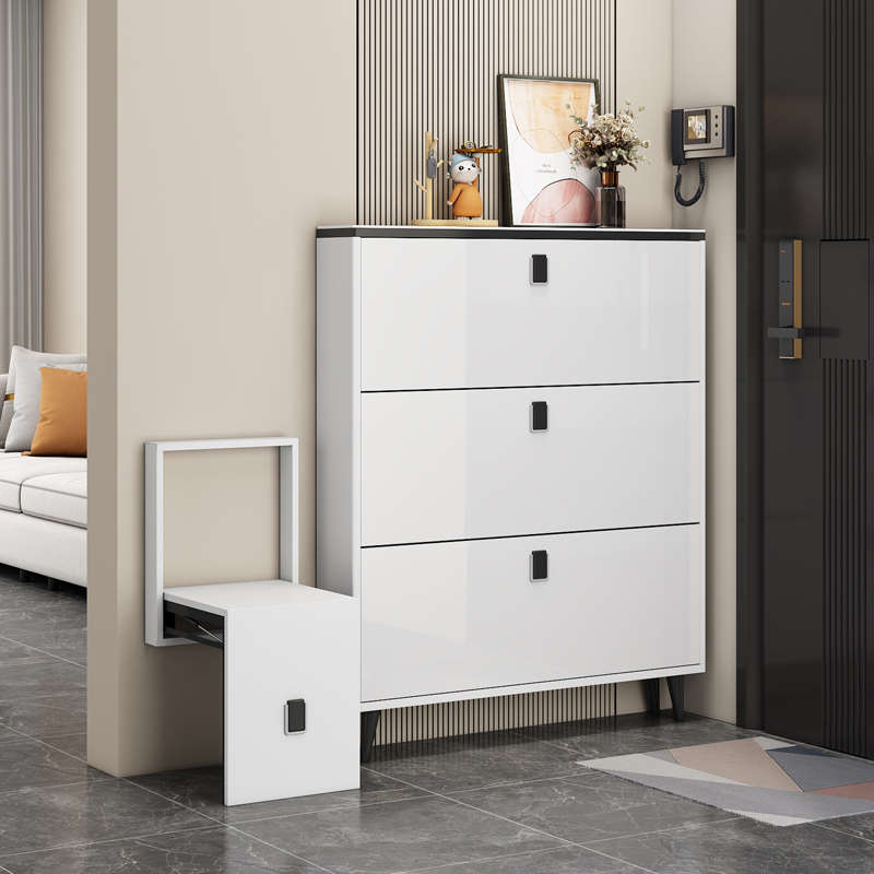 家用门口轻奢岩板超薄鞋柜翻斗式现代简约入户门玄关柜门厅储物柜