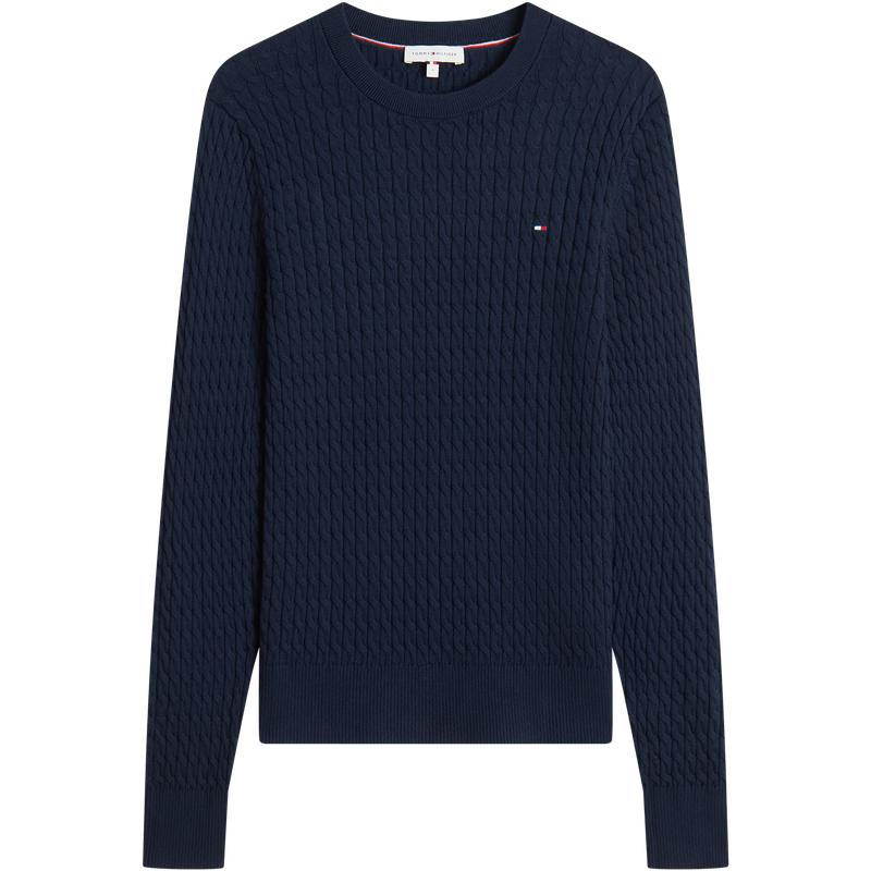Tommy女装细绞花肌理圆领针织衫