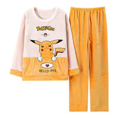 冬季珊瑚绒睡衣套装情侣