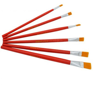 尼龙毛平头油画笔刷子单支水粉水彩笔油漆丙烯画美术颜料排笔套装