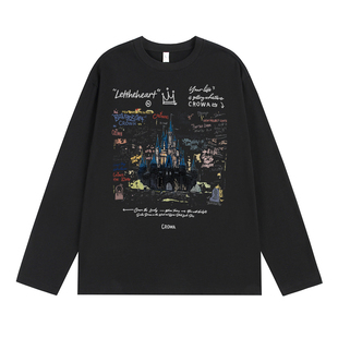 纯棉长袖t恤男士春秋季2025新款休闲潮牌潮流宽松男生上衣打底衫