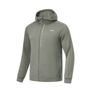 李宁外套卫衣男款秋冬保暖开衫连帽弹性吸湿透气时尚运动长袖上衣