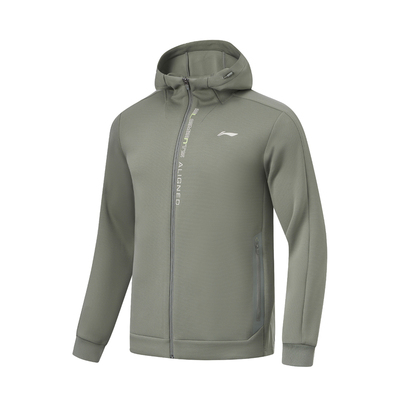 李宁男连帽开衫保暖吸湿卫衣外套