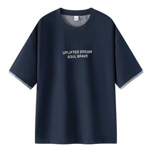 森马简约字母印花针织短袖T恤男