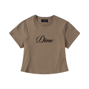 Dime MTL Cursive Tee 春夏短款女士上衣休闲Dime圆领短袖T恤纯棉