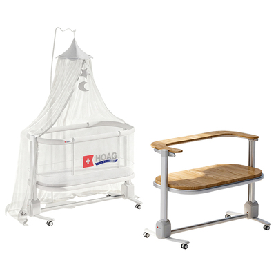 霍格Hoag百变学霸婴儿床自动升降拼接床多功能尿布台五合一学习桌