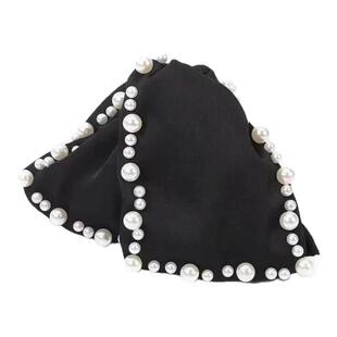 法式轻奢珠珠边三角抓夹女2025新款高级感后脑勺半扎发鲨鱼夹发夹