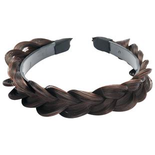 鱼骨辫假发一体高颅顶发箍女款麻花辫发卡压发头箍头饰品春夏新款