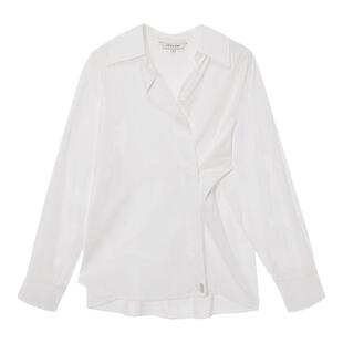 【允仔同款】loeuvre宽松衬衫女不对称系扣设计春季休闲 SW4XB622