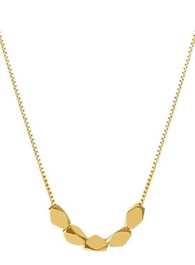 金色复古几何项链女款简约轻奢