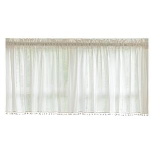 法式窗帘美式蕾丝厨房飘窗半帘卧室客厅阳台免打孔魔术贴门帘纱帘