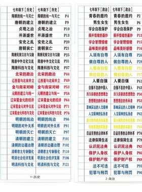 人教版初中历史政治地理生物标签