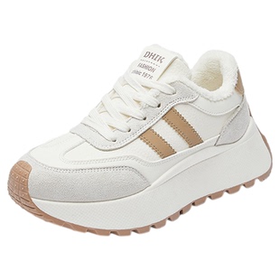 加绒老爹鞋女鞋2025冬季新款加厚保暖厚底运动鞋ins高颜值潮鞋子