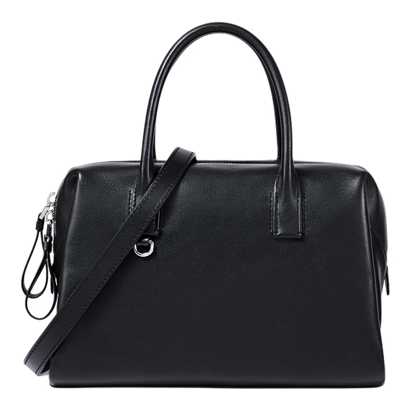 DISSONA迪桑娜女包 简绎波士顿包大容量手提单肩包植鞣牛皮斜挎包