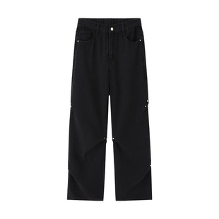 NASA STUSY美式高街2026新款秋装宽松直筒牛仔裤男款休闲长裤子