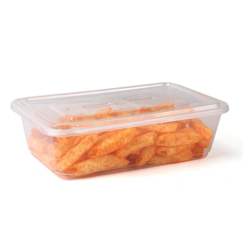一次性餐盒方盒塑料加厚黑透明外卖打包饭盒圆形汤碗带盖食品级