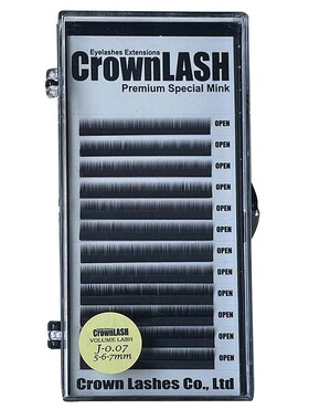 5mm超短开花下睫毛黑色J-0.07 567组合CrownLASH单根圆毛无背胶