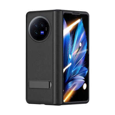 适用vivoXFold3Pro手机壳X FOLD5折叠屏xfold3真皮纳帕皮纹中轴铰链全包保护套xfold2防摔外壳VIVO新款配件薄