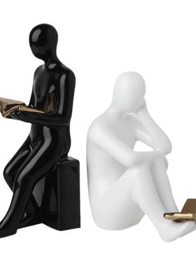 看书人书档书房摆件陶瓷轻奢