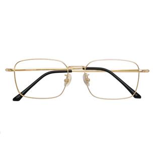 王鹤棣同款纯钛金丝边框近视眼镜框男款可配度数方框金边防蓝光镜