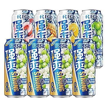 RIO锐澳预调鸡尾酒强爽8度4口味500ml*8罐