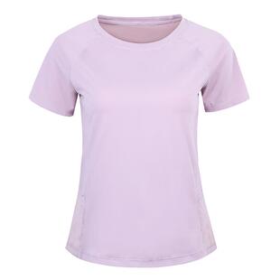 annerun冰皮运动上衣女宽松瑜伽健身羽毛球服短袖休闲跑步速干T恤