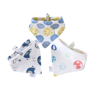 婴儿三角口水巾男宝宝围嘴a类纯棉三角巾防水围兜新生幼儿围巾女