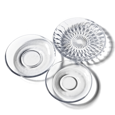 透明玻璃碟小吃碟圆形咖啡碟