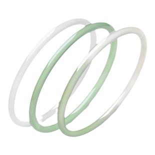 六桂福珠宝素圈玉髓手镯三生三世桃花镯子细款女情人节新年礼物