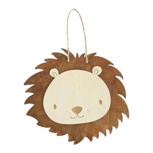 ins北欧风儿童房狮子挂饰家居装饰挂件卡通装饰壁挂宝宝拍照道具