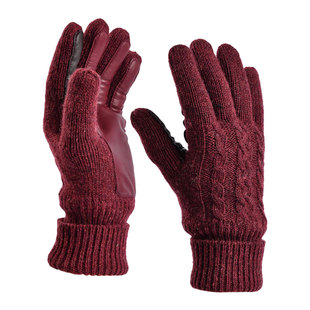 卡蒙触屏手套冬天女骑电车防寒羊皮手套女冬季保暖户外开车手套