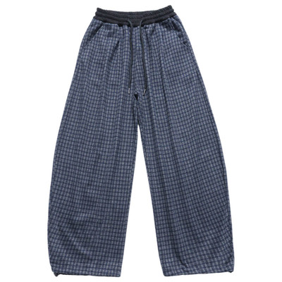 女童弯刀裤加绒冬季格子保暖裤子